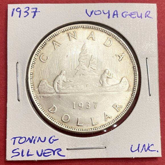 Amazing 1937 Canada Uncirculated Silver $1 Dollar Coin! - Picture 1 of 15